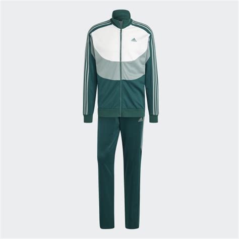 adidas anzug grün samt|adidas Colorblock Trainingsanzug .